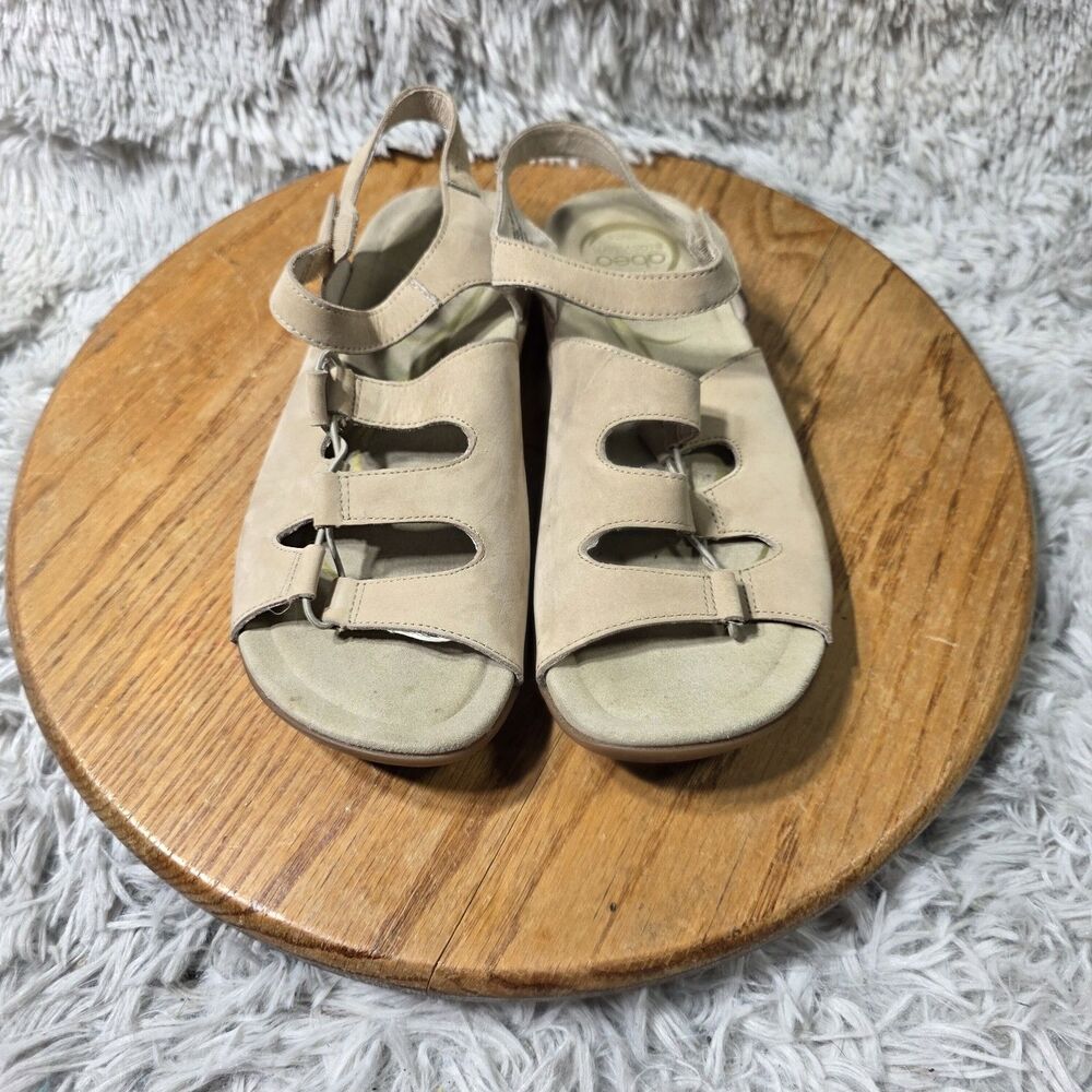 Abeo Biosystem Brook Womens Size 7.5 Strappy Stretchy Hook & Loop Retro Sandals